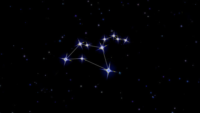 Zodiac constellation Leo, stars on a black background, starry sky