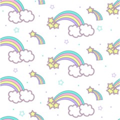 Fototapeta premium vector pattern with rainbow, children's print on clothes