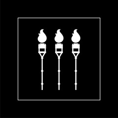 Tiki torch icon. Clipart image isolated on dark background