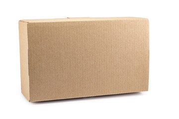 cardboard box for parcels from сraft isolated on white background, delivery concept, mock up, copy space