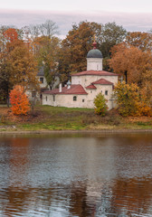 Fototapeta premium The Church of Clement, Pope of Rome and Peter of Alexandria (15th century), Pskov, Russia