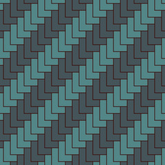 Asian ornament with repeated scallops. Triangular scales motif. Seamless surface pattern with polygons. L shape blocks