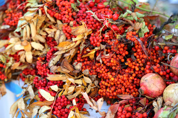 Autumn rustic composition during harvest festival in Tbilisi Georgia 2019.