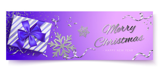 Vector merry christmas happy new year poster