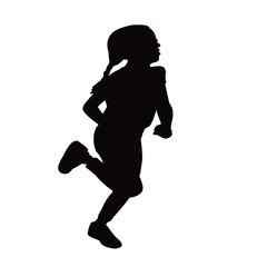 Fototapeta na wymiar a girl running body silhouette vector