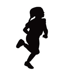 a girl running body silhouette vector