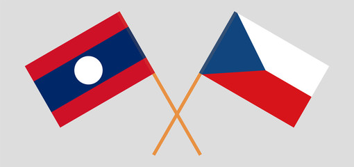 Laos and Czech Republic. Laotian and Czech flags