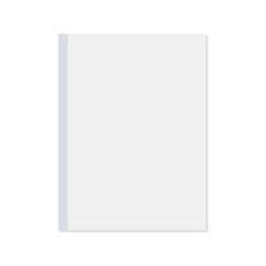 White blank book cover. Empty booklet front book cover