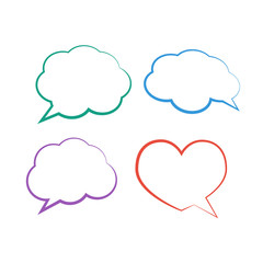 Stickers of speech bubbles vector. Cloud bubble speech for communication