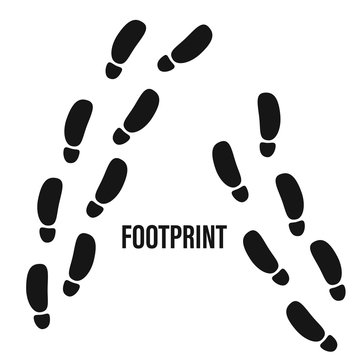 Footprint trekking print vector. Foot steps track human