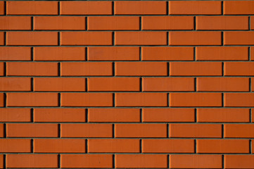Red brick texture. Construction, wall made of ceramic brick.