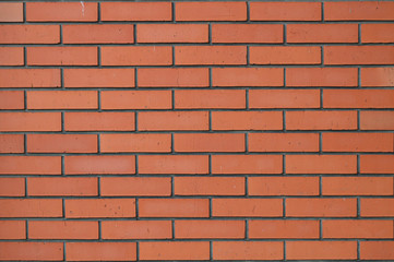 Red brick texture. Construction, wall made of ceramic brick.
