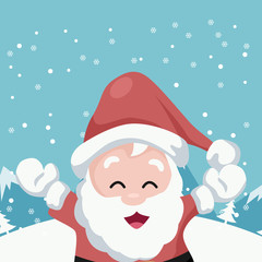 Obraz na płótnie Canvas Merry Santa Claus Christmas card in the snow