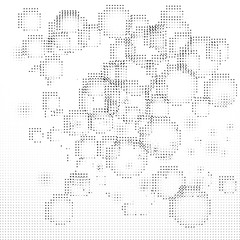Halftone Pattern. Set of Dots. Dotted Texture on White Background. Overlay Grunge Template. Distress Linear Design. Fade Monochrome Points. Pop Art Backdrop.