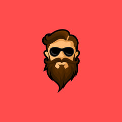 bearded and barberman logo design