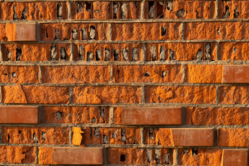 The texture of the old brick. Construction, brick wall. Background and texture for architecture.