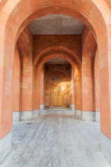 Fototapeta na wymiar Archway of Saint Hovhannes Church in Yerevan, Armenia