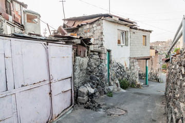 Fototapeta na wymiar Alley in Kond neigborhood in Yerevan, Armenia