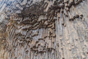 Basalt column formation called Symphony of the Stones along Garni gorge, Armenia