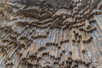 Basalt column formation called Symphony of the Stones along Garni gorge, Armenia