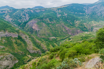 Vorotan river valley near Tatev, Armenia