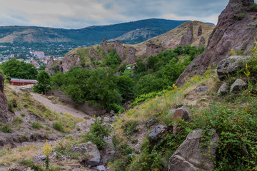 Fototapeta na wymiar Rocky landscape near Goris town, Armenia