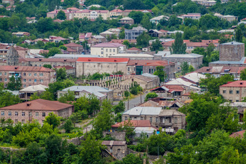 Aerial view of Goris town, Armenia