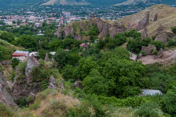 Fototapeta na wymiar Rocky landscape near Goris town, Armenia