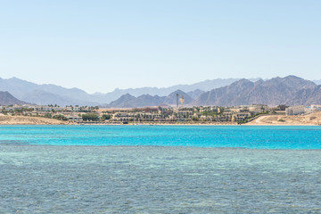 Red sea hotel resort Bay Akaba mountain landscape Egypt