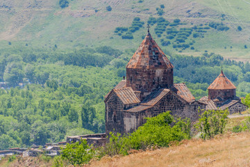 Fototapeta premium Sevanavank monastery on the coast of Sevan lake, Armenia