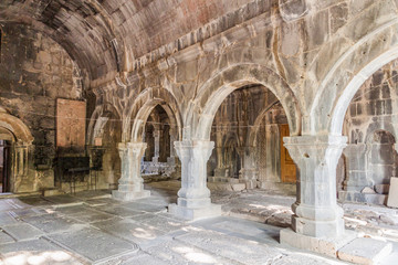 Interior of Sanahin monastery in Armenia