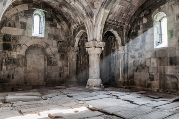 Beam of light in Sanahin monastery in Armenia