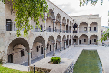 Fototapeta na wymiar Buildings at Rabati Castle fortress in Akhaltsikhe town, Georgia