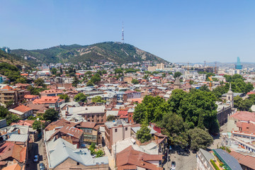 Aerial view of the Old town of Tbilisi, Georgia