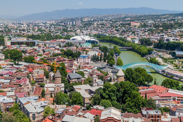 Aerial view of the Old town of Tbilisi, Georgia