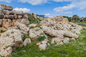 Fototapeta na wymiar Megalithic temple complex Ggantija near Xaghra village on Gozo island, Malta