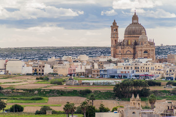 Fototapeta na wymiar Church of Saint John the Baptist (Rotunda of Xewkij) on Gozo island, Malta