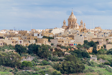Fototapeta na wymiar Nadur Parish Church on Gozo island, Malta