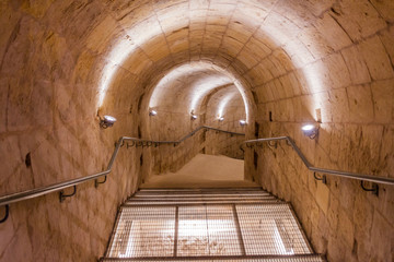 Staircase at the Cittadella, citadel of Victoria, Gozo Island, Malta