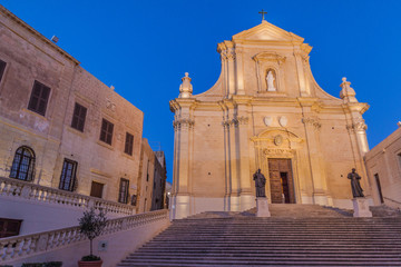 Obraz premium Cathedral of the Assumption in the Cittadella, citadel of Victoria, Gozo Island, Malta
