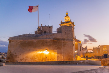 View of the Cittadella, citadel of Victoria, Gozo Island, Malta