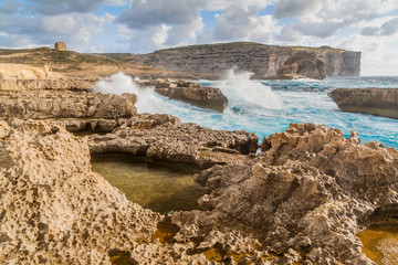 Fototapeta na wymiar Cliffs of Dwejra on the island of Gozo, Malta