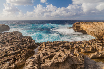 Fototapeta na wymiar Cliffs of Dwejra on the island of Gozo, Malta