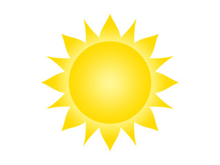 Symbol of the sun on a white background