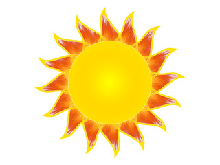 Symbol of the sun on a white background