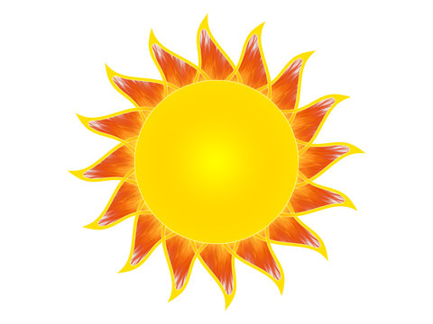 Symbol of the sun on a white background