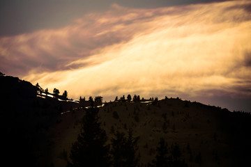 Winter sunset in French Alps