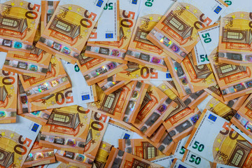 Background made of dollar and euro banknotes.
