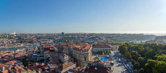 Obraz premium Portugal. Porto Clerigos Tower. Panorama from the observation deck to the South-West, Triangular - Photo Center