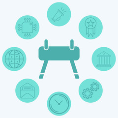 Gym horse vector icon sign symbol